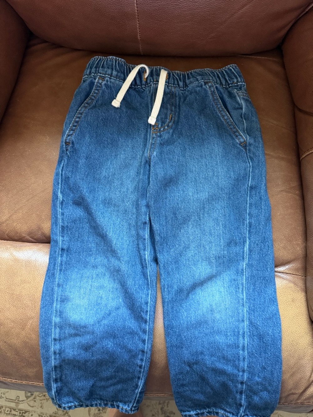 Cat & Jack Blue Elastic Waist Drawstring Jeans